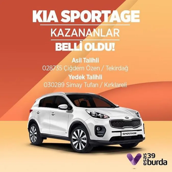 39 Burda’da Kia Sportage sahibini buldu, çekiliş sonucu açıklandı!