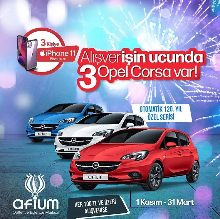 Afium AVM Opel Corsa Çekiliş Kampanyası!