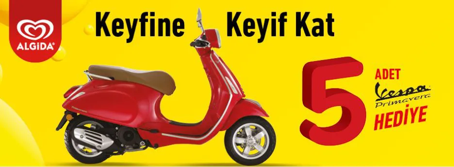 Çağdaş Market Algida Vespa Motosiklet Çekiliş Kampanyası!