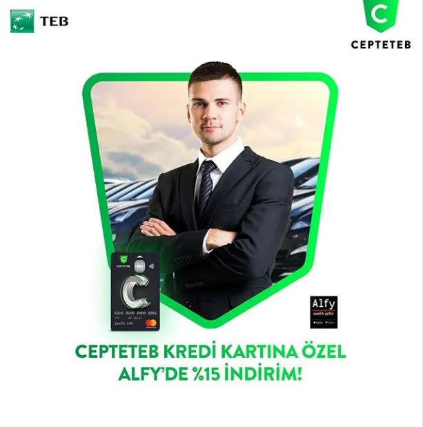 CEPTETEB Kredi Kartına özel Alfy’de %15 indirim!