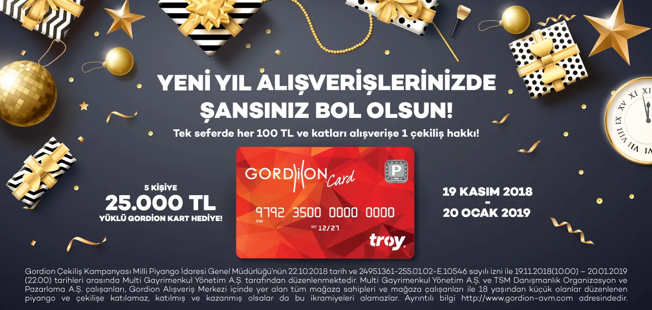 Gordion Alışveriş Merkezi Yeni Yıl Çekiliş Kampanyası!