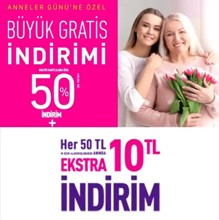 Anneler Günü’ne özel büyük Gratis indirimi başladı!