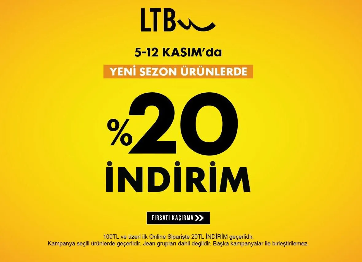 LTB yeni sezon ürünlerde %20 indirim fırsatı!