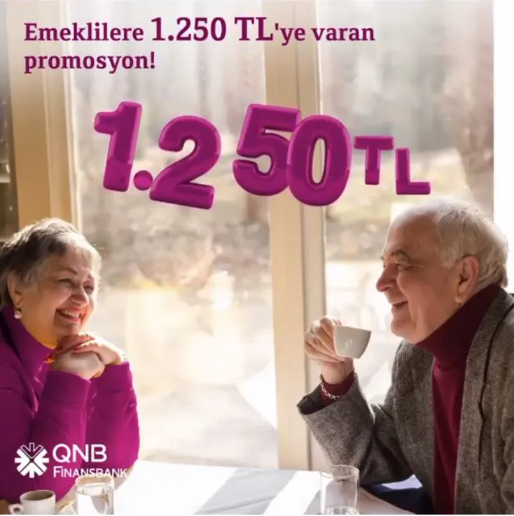 QNB Finansbank'tan Emeklilere 1.250 TL Promosyon Fırsatı!