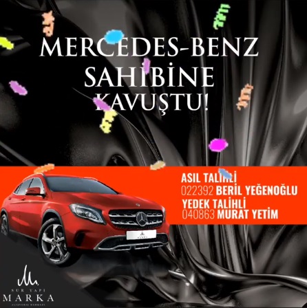 Sur Yapı Marka Avm Mercedes Benz Gla 200 Amg çekiliş Sonucu